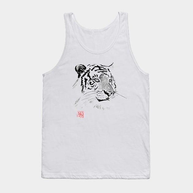 white tiger Tank Top by pechane